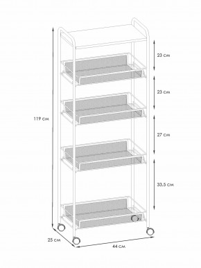 Э 443 ГР Этажерка "Ладья 25КС" Графит в Нягани - nyagan.ok-mebel.com | фото 2