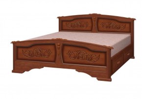 ЕЛЕНА Кровать из массива 1400 (Орех) с 2-мя ящиками в Нягани - nyagan.ok-mebel.com | фото