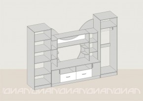 Гостиная Аллегро с 2 шкафами вариант-5 (венге/дуб белфорт) в Нягани - nyagan.ok-mebel.com | фото 2