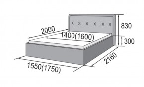 ГРЕТА Кровать 1400 (экокожа бежевая) в Нягани - nyagan.ok-mebel.com | фото 2