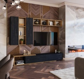 ХЛОЯ Гостиная (Дуб Вотан/Обсидиан) модульная в Нягани - nyagan.ok-mebel.com | фото 11