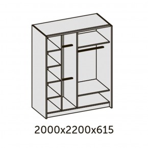 ИННЭС-5 Шкаф-купе 2-х дв. 2000 (2 дв. Ф3 - венге вст. экокожа корич) в Нягани - nyagan.ok-mebel.com | фото 2