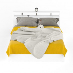 Камелия Кровать 1600, цвет белый, ШхГхВ 163,5х217х78,2 см., сп.м. 1600х2000 мм., без матраса, основание есть в Нягани - nyagan.ok-mebel.com | фото 1