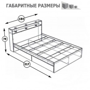 Камелия Кровать 1800, цвет белый, ШхГхВ 183,5х217х78,2 см., сп.м. 1800х2000 мм., без матраса, основание есть в Нягани - nyagan.ok-mebel.com | фото 4