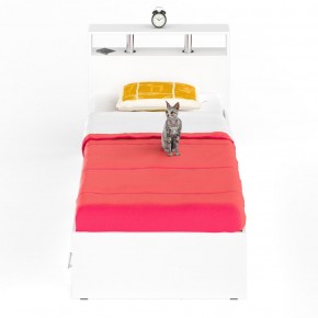 Камелия Кровать с ящиками 0900, цвет белый, ШхГхВ 93,5х217х78,2 см., сп.м. 900х2000 мм., без матраса, основание есть в Нягани - nyagan.ok-mebel.com | фото 3