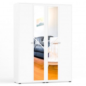 Камелия Шкаф 4-х створчатый, цвет белый, ШхГхВ 160х48х220 см., универсальная сборка, можно использовать как два отдельных шкафа в Нягани - nyagan.ok-mebel.com | фото