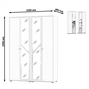 Камелия Шкаф 4-х створчатый, цвет дуб сонома, ШхГхВ 160х48х220 см., универсальная сборка, можно использовать как два отдельных шкафа в Нягани - nyagan.ok-mebel.com | фото 4