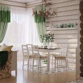 Комлект Вествик обеденный стол и четыре стула, массив сосны, цвет белый в Нягани - nyagan.ok-mebel.com | фото