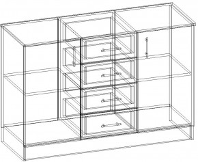 СОФИЯ Комод К1000 2Д (венге/дуб белфорт) в Нягани - nyagan.ok-mebel.com | фото 3