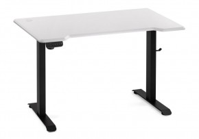Компьютерный стол Маркос с механизмом подъема 120х75х75 белая шагрень / черный в Нягани - nyagan.ok-mebel.com | фото 2