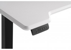 Компьютерный стол Маркос с механизмом подъема 120х75х75 белая шагрень / черный в Нягани - nyagan.ok-mebel.com | фото 6