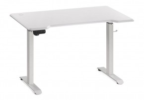 Компьютерный стол Маркос с механизмом подъема 120х75х75 белый / шагрень белая в Нягани - nyagan.ok-mebel.com | фото 3