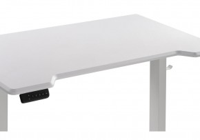 Компьютерный стол Маркос с механизмом подъема 120х75х75 белый / шагрень белая в Нягани - nyagan.ok-mebel.com | фото 6