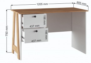 Компьютерный стол Теодора белый / крафт золотой в Нягани - nyagan.ok-mebel.com | фото 3