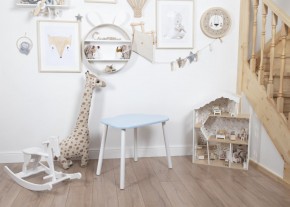Комплект детский стол ОБЛАЧКО и стул МИШКА ROLTI Baby (голубая столешница/голубое сиденье/белые ножки) в Нягани - nyagan.ok-mebel.com | фото 5