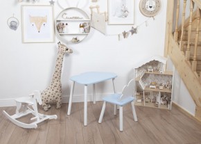 Комплект детский стол ОБЛАЧКО и стул ОБЛАЧКО ROLTI Baby (голубая столешница/голубое сиденье/белые ножки) в Нягани - nyagan.ok-mebel.com | фото 7