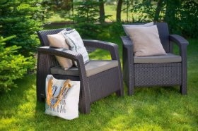 Комплект кресел Корфу Дуо (Corfu Duo set) графит в Нягани - nyagan.ok-mebel.com | фото 3