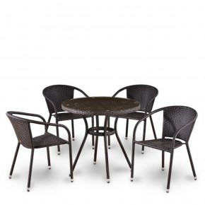 Комплект плетеной мебели T282ANT/Y137C-W53 Brown (4+1) в Нягани - nyagan.ok-mebel.com | фото