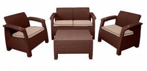 Комплект уличной мебели Yalta Premium Terrace Set (Ялта) шоколадый (+подушки под спину) в Нягани - nyagan.ok-mebel.com | фото