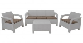 Комплект уличной мебели Yalta Premium Terrace Triple Set (Ялта) белый (+подушки под спину) в Нягани - nyagan.ok-mebel.com | фото 1