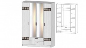 КОСТА-РИКА Шкаф 4-х створчатый (анкор светлый) в Нягани - nyagan.ok-mebel.com | фото