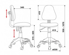 Кресло детское Бюрократ KD-4-F/PENCIL-GN зеленый карандаши в Нягани - nyagan.ok-mebel.com | фото 3