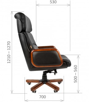 Кресло для руководителя CHAIRMAN 417 (Натуральная кожа) Черное в Нягани - nyagan.ok-mebel.com | фото 5