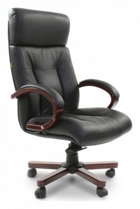 Кресло для руководителя Chairman 421 черный/орех темный, черный в Нягани - nyagan.ok-mebel.com | фото