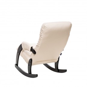 Кресло-качалка Модель 67 Венге текстура, к/з Varana cappuccino в Нягани - nyagan.ok-mebel.com | фото 4