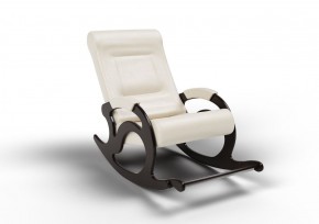 Кресло-качалка Тироль 12-К-КР (экокожа/венге) КРЕМ в Нягани - nyagan.ok-mebel.com | фото