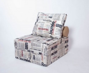 Кресло-кровать-пуф бескаркасное Прайм (Газета) в Нягани - nyagan.ok-mebel.com | фото