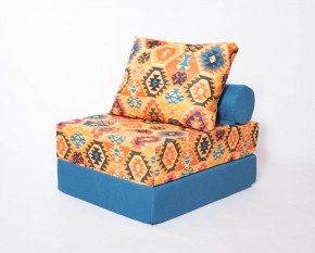 Кресло-кровать-пуф бескаркасное Прайм (мехико желтый-морская волна) в Нягани - nyagan.ok-mebel.com | фото