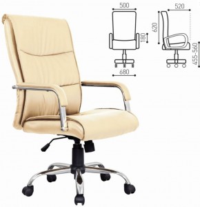 Кресло офисное BRABIX "Space EX-508" (экокожа, хром, бежевое) 531165 в Нягани - nyagan.ok-mebel.com | фото 2
