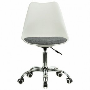 Кресло стул BRABIX "Eames MG-310 CH", хром, пластик белый, ткань серая, 532924 в Нягани - nyagan.ok-mebel.com | фото