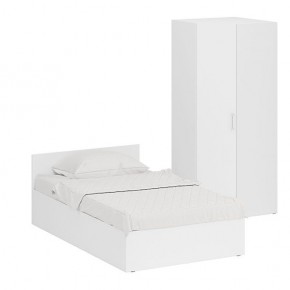 Кровать 1200 + Шкаф угловой Стандарт, цвет белый, ШхГхВ 123,5х203,5х70 + 81,2х81,2х200см., сп.м. 1200х2000 мм., без матраса, основание есть в Нягани - nyagan.ok-mebel.com | фото 1