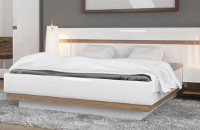 Кровать 140/TYP 91-01 с подъемником, LINATE ,цвет белый/сонома трюфель в Нягани - nyagan.ok-mebel.com | фото