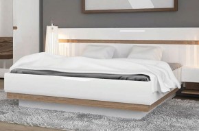 Кровать 160/TYP 94-01 с подъемником, LINATE ,цвет белый/сонома трюфель в Нягани - nyagan.ok-mebel.com | фото 5