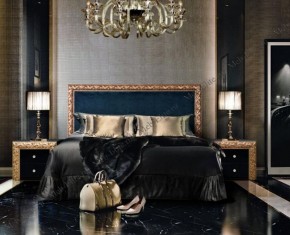 Кровать 2-х спальная (1,6 м) Тиффани Premium черная/золото с мягким элементом (Антрацит) с подъемным механизмомарт (ТФКР-3[3](П) в Нягани - nyagan.ok-mebel.com | фото 2