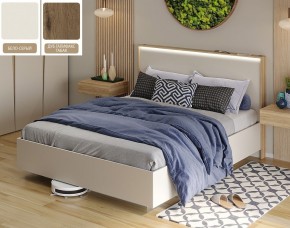 Кровать (Бело-серый U775 ST9/Дуб Галифакс Табак) 1400 в Нягани - nyagan.ok-mebel.com | фото