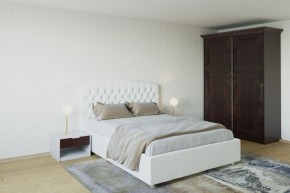 Кровать Берлин с ПМ 1200 (экокожа белая) в Нягани - nyagan.ok-mebel.com | фото 2