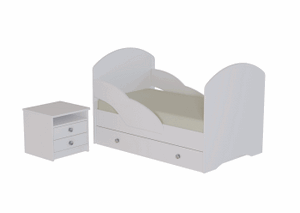 Кровать 800 ЛДСП с ящиком и бортиками (без фотопечати) в Нягани - nyagan.ok-mebel.com | фото 2