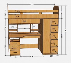 Кровать-чердак Аракс в Нягани - nyagan.ok-mebel.com | фото 4