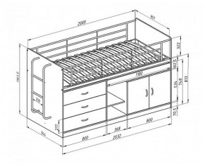 Кровать-чердак "Дюймовочка-6" Белый в Нягани - nyagan.ok-mebel.com | фото 2