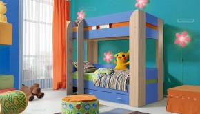 Кровать детская 2-х ярусная Юниор-6 с ящиком ЛДСП (800*1900) в Нягани - nyagan.ok-mebel.com | фото 1