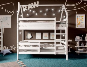 Кровать-домик двухъярусная 80*160 Белый в Нягани - nyagan.ok-mebel.com | фото 2