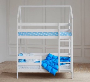 Кровать-домик двухъярусная 80*160 Белый в Нягани - nyagan.ok-mebel.com | фото 4