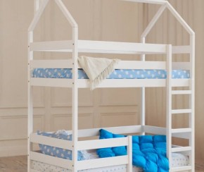 Кровать-домик двухъярусная 80*160 Белый в Нягани - nyagan.ok-mebel.com | фото 6