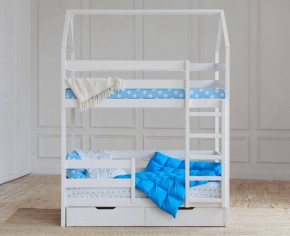 Кровать-домик двухъярусная 80*190 Белый в Нягани - nyagan.ok-mebel.com | фото 5