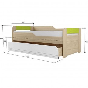 Кровать двухуровневая + подлокотники Стиль № 900.1 NEW (туя светлая/лайм) в Нягани - nyagan.ok-mebel.com | фото 2