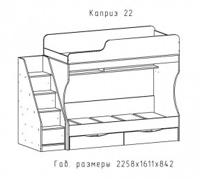 КАПРИЗ-22 Кровать двухъярусная 800 настил ЛДСП в Нягани - nyagan.ok-mebel.com | фото 2